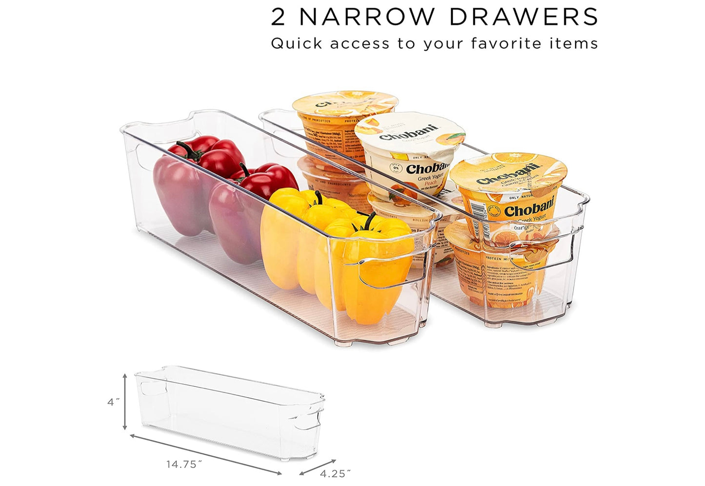 Fridge Bins and Freezer Organizer Set