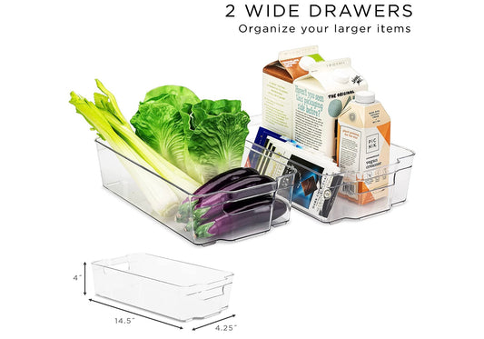 Fridge Bins and Freezer Organizer Set