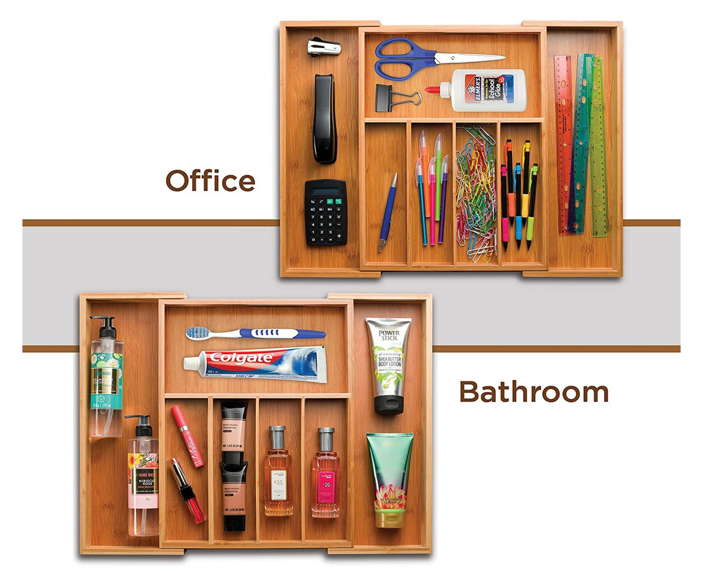 Utensil Organizer for Kitchen Drawers - Bamboo