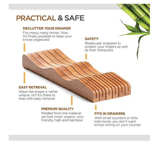 In Drawer Knife Block - Bamboo