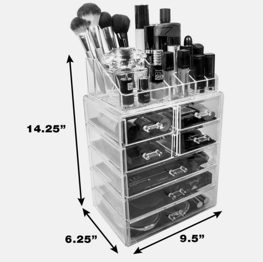 Cosmetic Makeup and Jewelry Storage Case Display