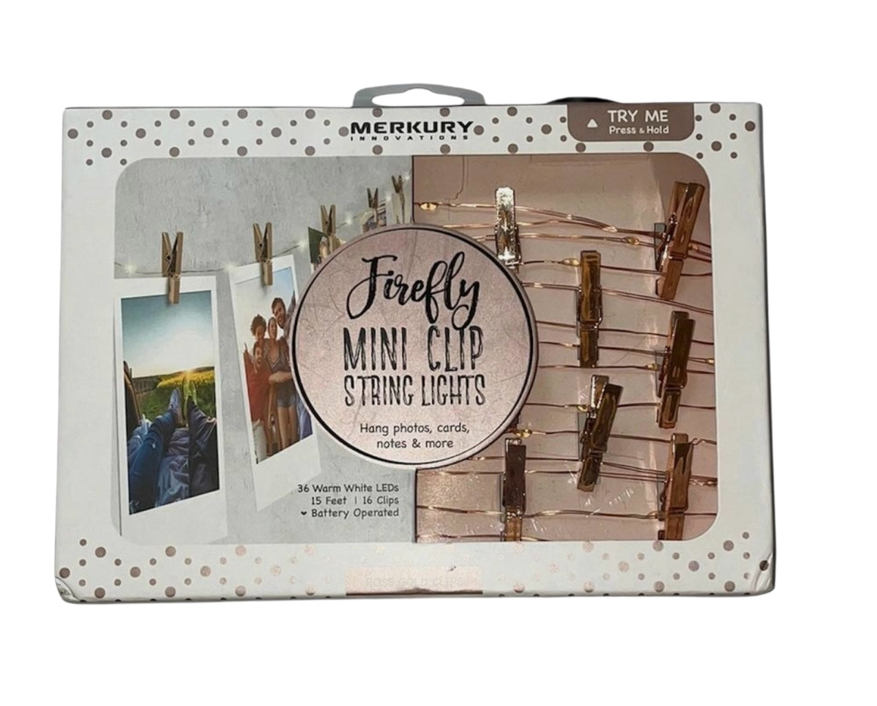 Merkury Innovations Chrome Clip Firefly Lights, 15ft