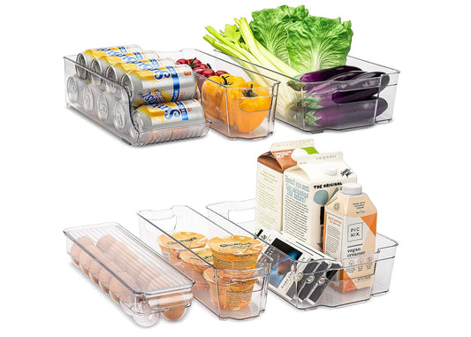 Fridge Bins and Freezer Organizer Set