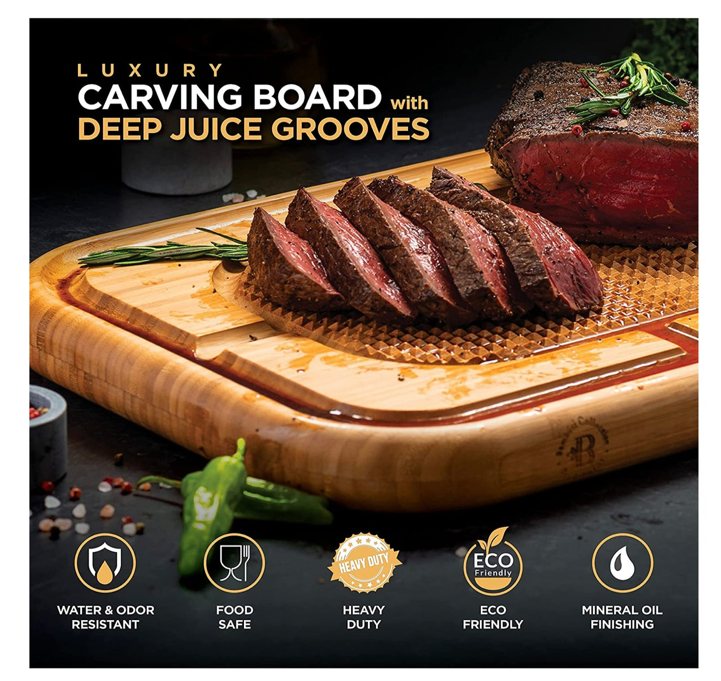 Tabla extragrande para cortar carne - Bambú