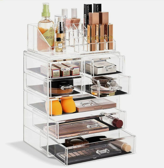 Cosmetic Makeup and Jewelry Storage Case Display
