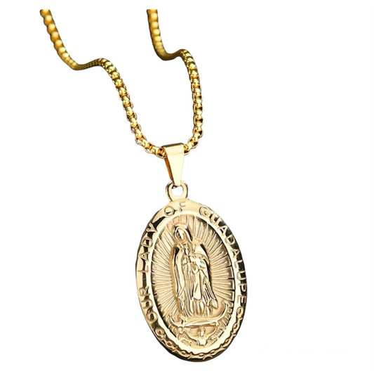 Virgin Mary Our Lady of Guadalupe Necklace Stainless Steel / Virgen de guadalupe