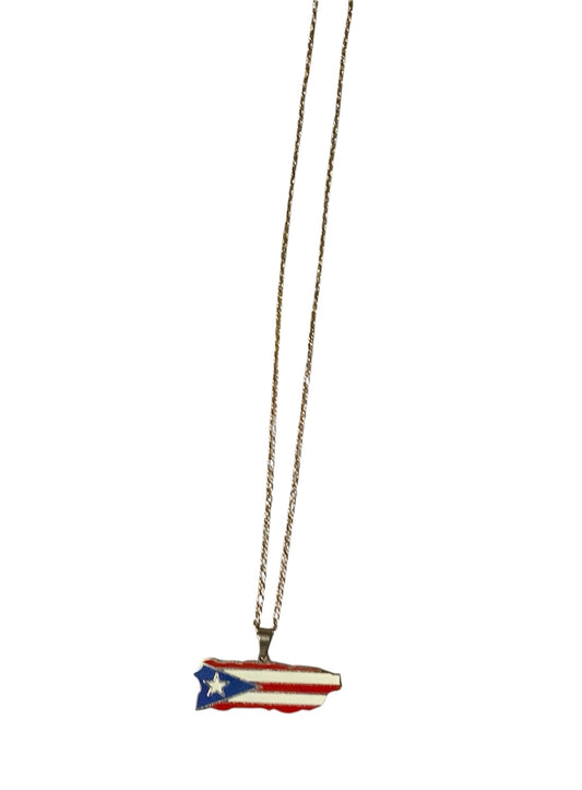 Puerto Rican Flag Pendant Necklace