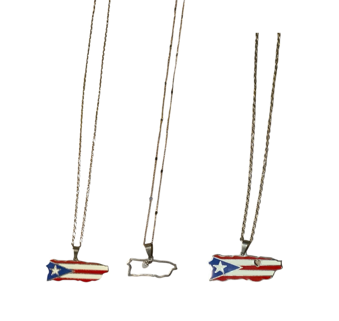 Puerto Rican Flag Pendant Necklace