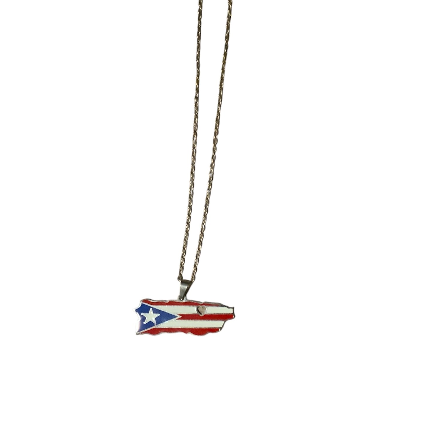 Puerto Rican Flag Pendant Necklace